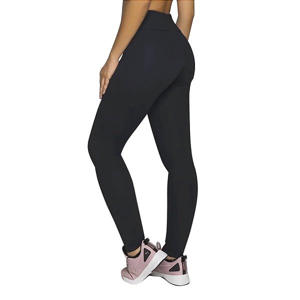 Legging Básica Cintura Alta Poliamida Reforçada Fitness Esportiva