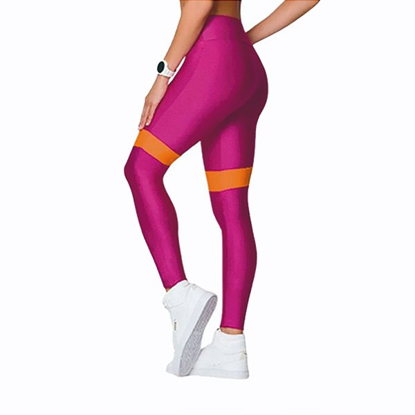 Legging Poliamida Resistente Pink Selene Fitness Ginástica Academia