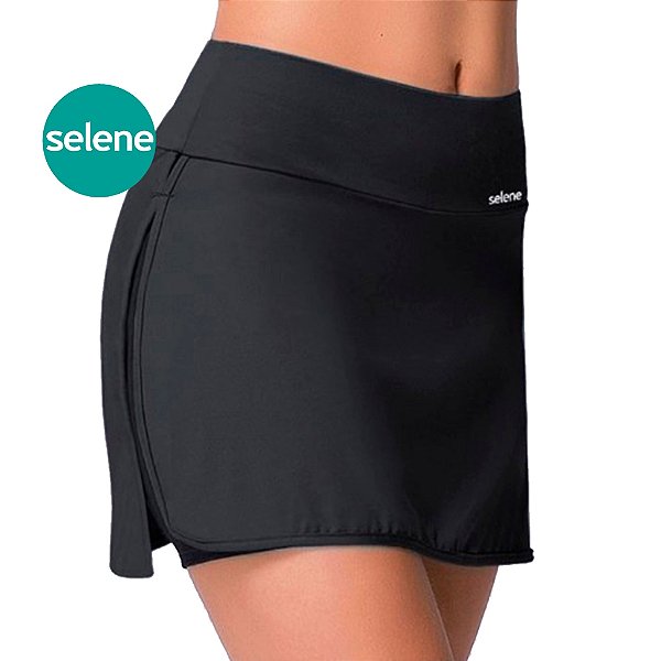 Shorts Saia Academia Fitness Corrida Caminhada Poliamida Esportivo Selene Qualidade Preto Rosa