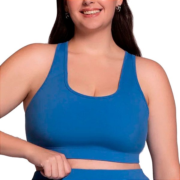 Top Fitness Plus Size Lycra e Forro Poliamida Resistente Academia Ginástica Nadador Selene