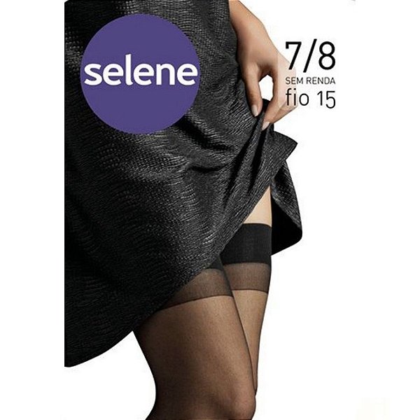 Meia 7/8 Selene Original Preto Fio 15 Fina