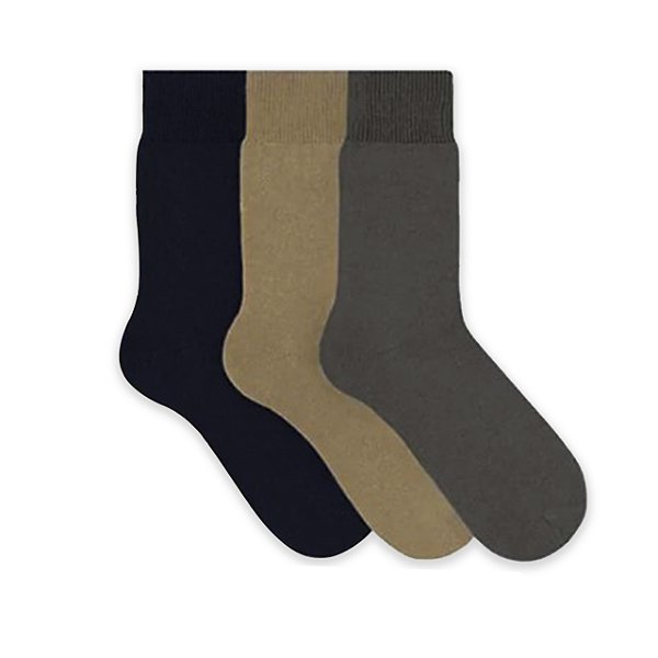 Kit 3 Pares Meia Social Grossa Masculina Cano Longo Cores Sortidas