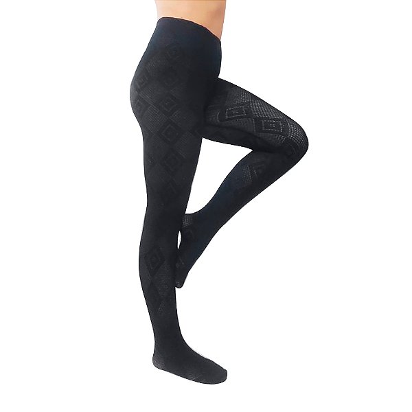 Meia Calça de Lã com Detalhes Segunda Pele Feminina Adulto