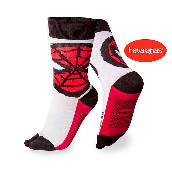 Meia Dedinho para Chinelo com Antiderrapante Havaianas Meias de Dedo Divertida Homem Aranha Herói Juvenil