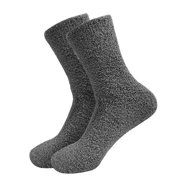 Meia Felpuda Inverno Lisa Diversas Cores Quente Masculina Cano Médio