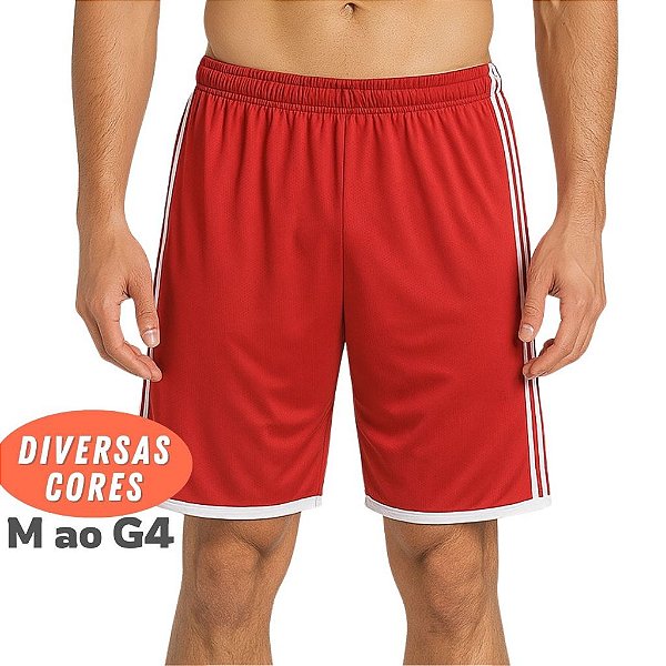Bermuda Shorts Masculino M até G4 Calção Esportivo Listras Laterais