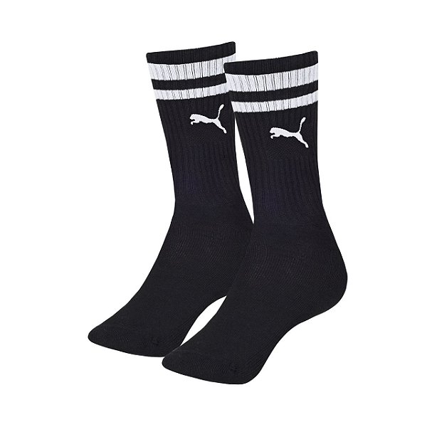 Meia Cano Longo Preta Básica Unissex Adulto Puma