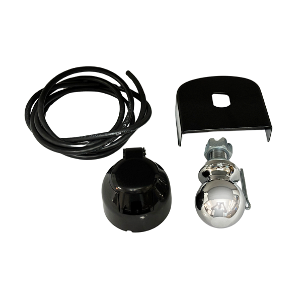 Kit Engate Black Capa 100mm Esfera Cromada Tomada 6 Polos Com Fio