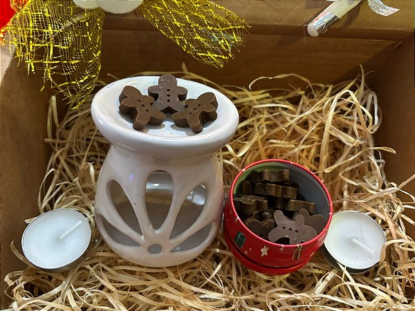 Kit Natalino 1 - Wax Melts Biscoito de Gengibre (lata decorada) - 30g