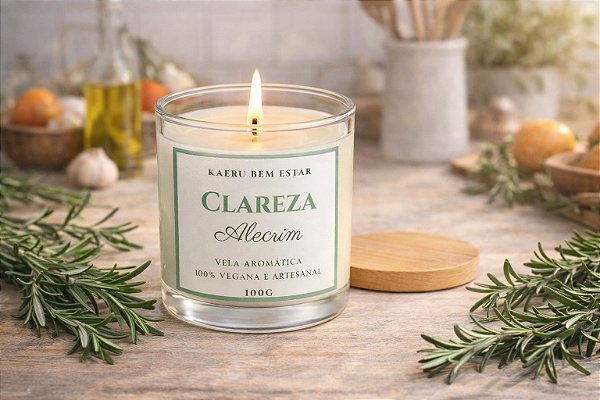 Vela Aromática "Clareza" - Alecrim - 100g