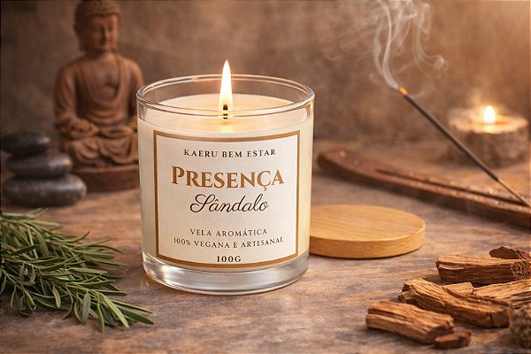 Vela Aromática "Presença" - Sândalo - 100g