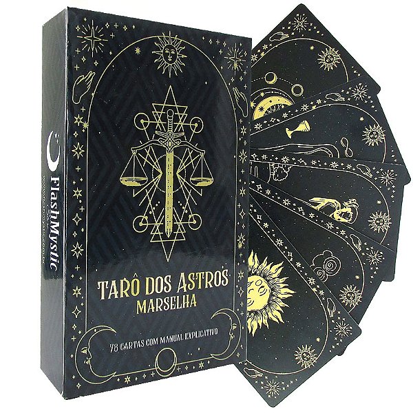 Tarô dos astros de Marselha - 78 cartas exclusivas com manual explicativo