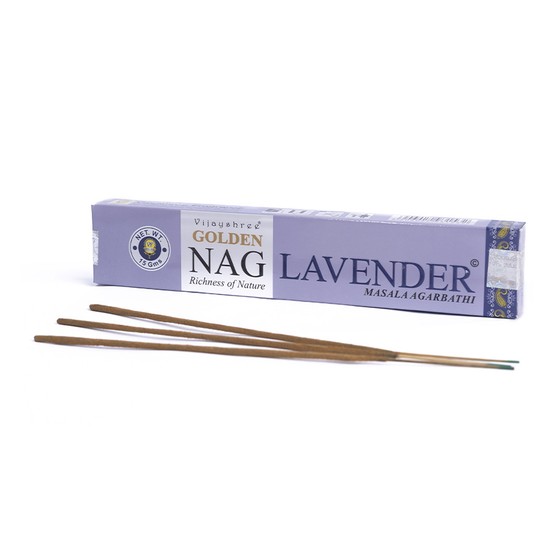 Incenso indiano Vijayshree Golden Nag Lavender - Energia de paz e harmonia