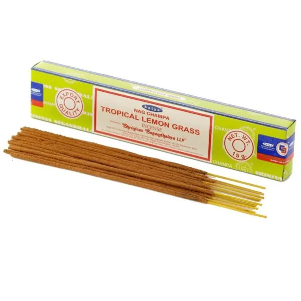 Incenso indiano Satya Nag Champa Tropical Lemongrass Slim (capim limão)