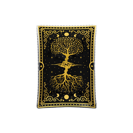 Travessa de vidro carta tarot árvore da vida - C. 17,3 x L. 11,3 x A. 1 cm