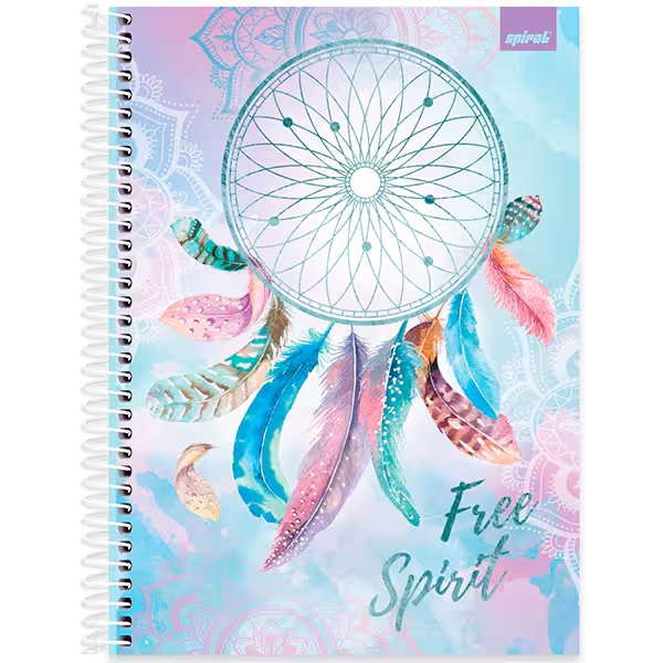 Caderno "free spirit" (espírito livre) 1 matéria - 80 folhas