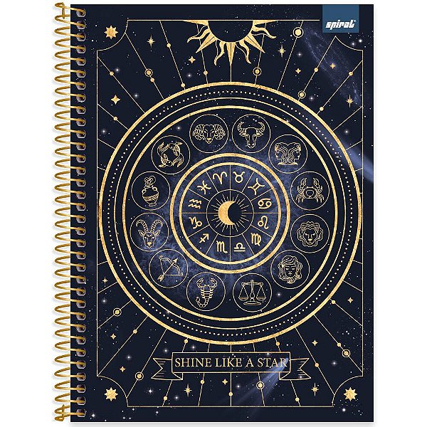 Caderno "shine like star"(brilhe como estrela) 1 matéria - 80 folhas