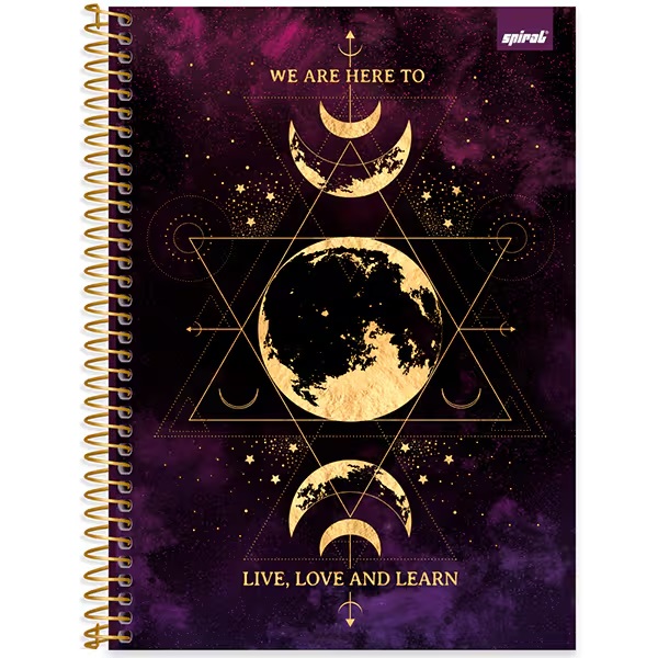 Caderno "live, love and learn" (viva, ame e aprenda) 1 matéria - 80 folhas