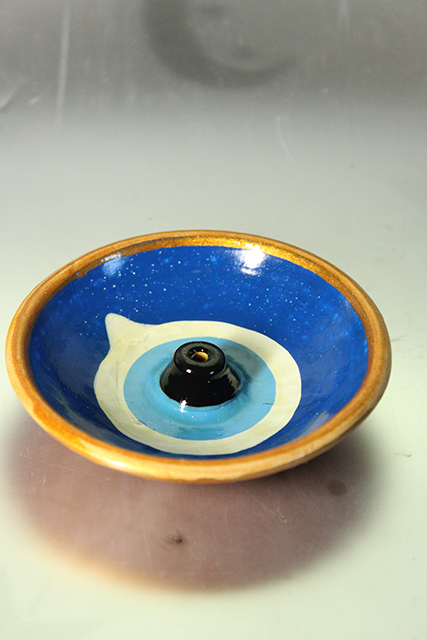 Incensário em cerâmica de olho grego Ø 4,5cm