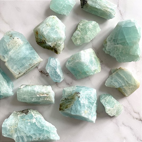 Água marinha natural bruta (pedra maior) - serenidade e clareza mental - 29 a 42g