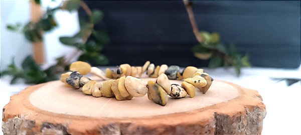 Pulseira de serpentinita em cascalho 100% natural - purificação e renovação