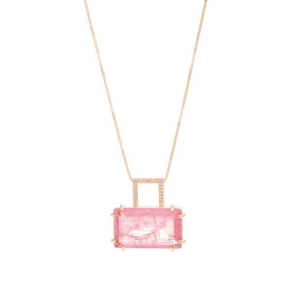Colar Harmonia Fusion Quartzo Rosa