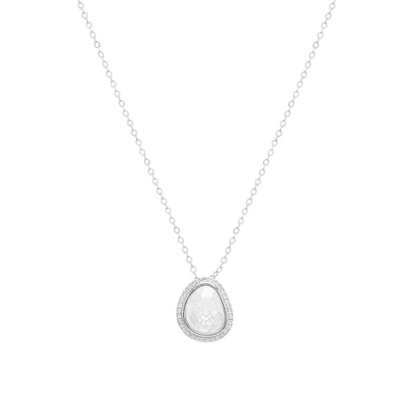 Colar Orgânico com Cristal Ice e Zircônias Brancas