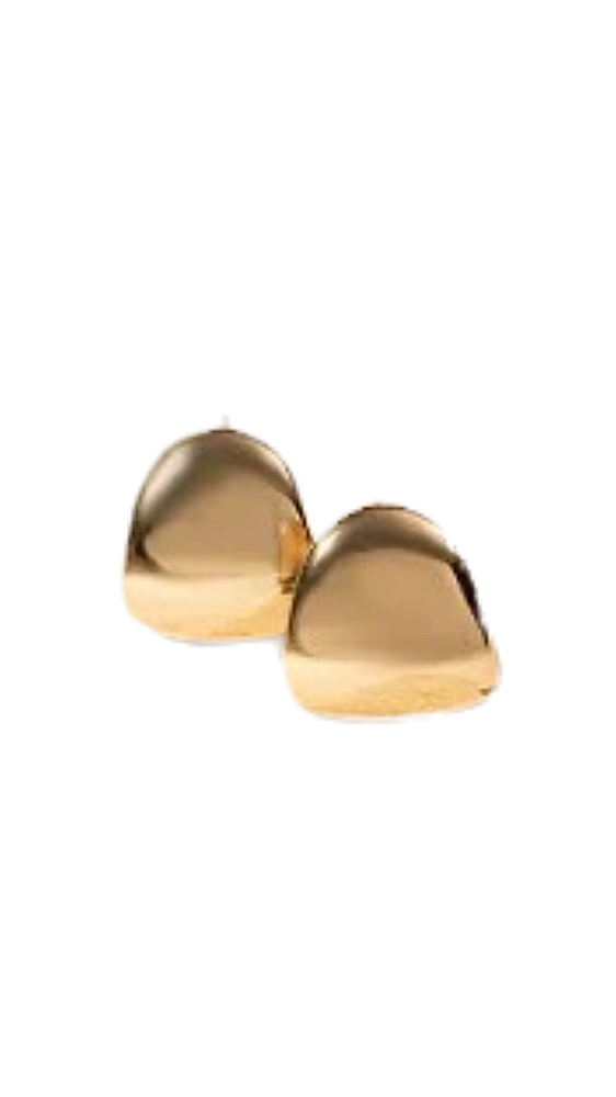 Brinco liso concha banho de ouro 18k