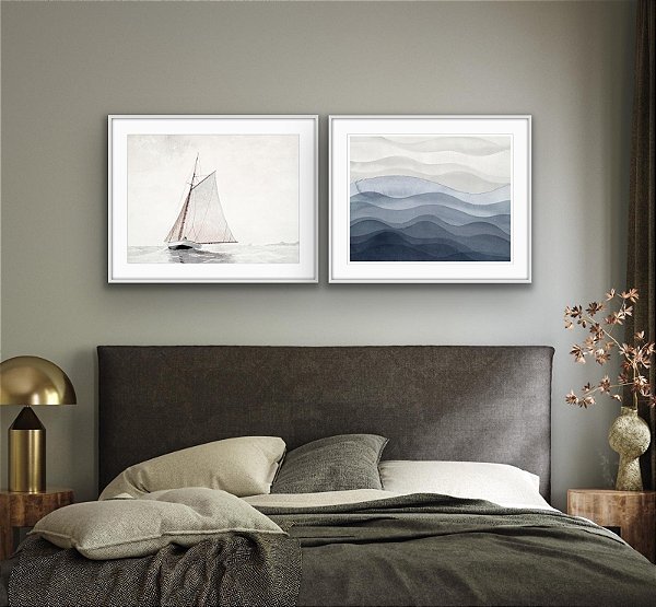 Dupla de Quadros Decorativo Náutico