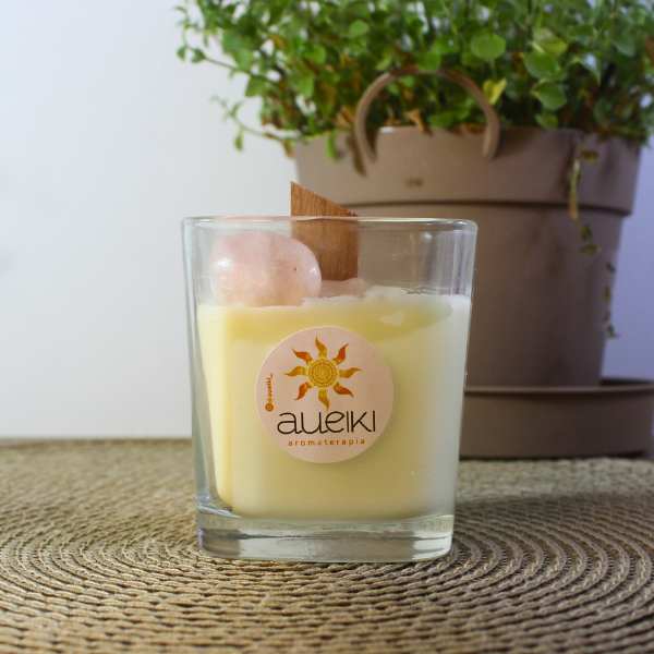 Vela Aromática - Quartzo Rosa Grande