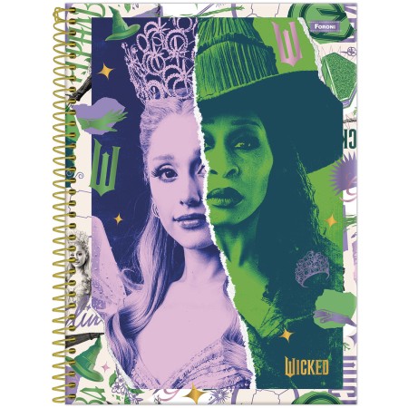 Caderno Wicked Universitário 1 Matéria - Glinda e Elphaba 2