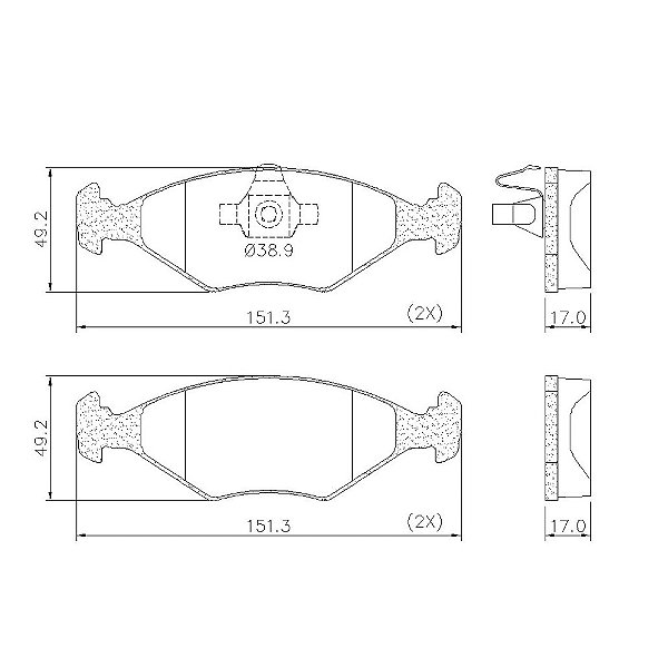PASTILHA DE FREIO DIANT FIAT UNO PALIO 08>