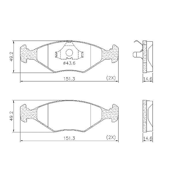 PASTILHA DE FREIO DIANT VW GOL G2 G3 G4 1.0 1.6 96/08 (VENTILADO)
