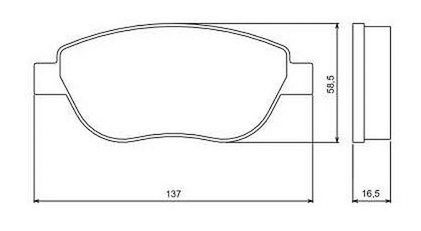 PASTILHA DE FREIO DIANT CITROEN  C3 03/12 PEUGEOT 307