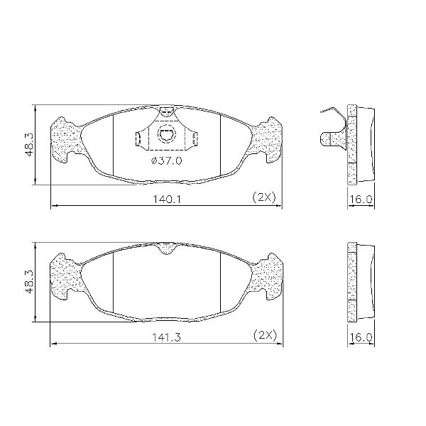 PASTILHA DE FREIO DIANT GM CORSA 1.0 16V/1.0 8V/1.6 8V 1994-2009