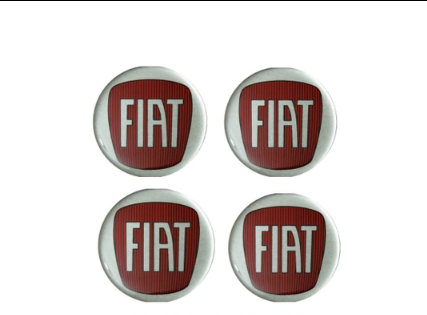EMBLEMA DE CALOTA RES. FIAT VINHO (PUNTO) 55MM - C/4 PCS