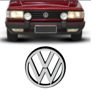*** EMBLEMA (VW) VW GOL/BRASILIA/PASSAT 84/90 CROMADO COM FUNDO PRETO VAZADO (GRADE) MEDIDA 95X95X15MM MARCON 330C