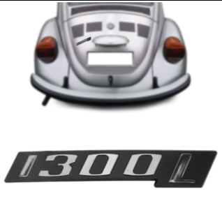 *** EMBLEMA (1300L) VW FUSCA 84/90 (CURVO) CROMADO COM FUNDO PRETO MARCON 312.
