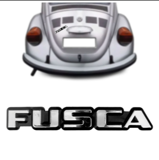 *** EMBLEMA (FUSCA) VW FUSCA 84/90 CROMADO COM FUNDO PRETO (CURVO EM ALTO RELEVO) MARCON 303.