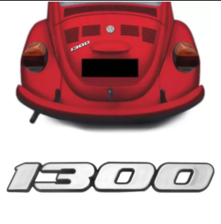 *** EMBLEMA (1300) VW FUSCA 67/83 TODOS MODELO 91/96 CINZA COM FUNDO PRETO (CURVO) MARCON 422
