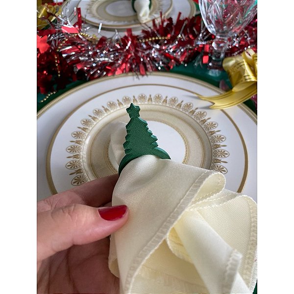 02 Porta guardanapo impresso em 3D para decorar Mesa posta Tema Natal Cozinha Mesa