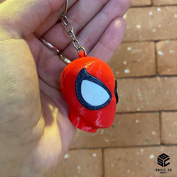 Chaveiro cabeça do Homem Aranha Impresso em 3D Spider Man Marvel Avengers Fã