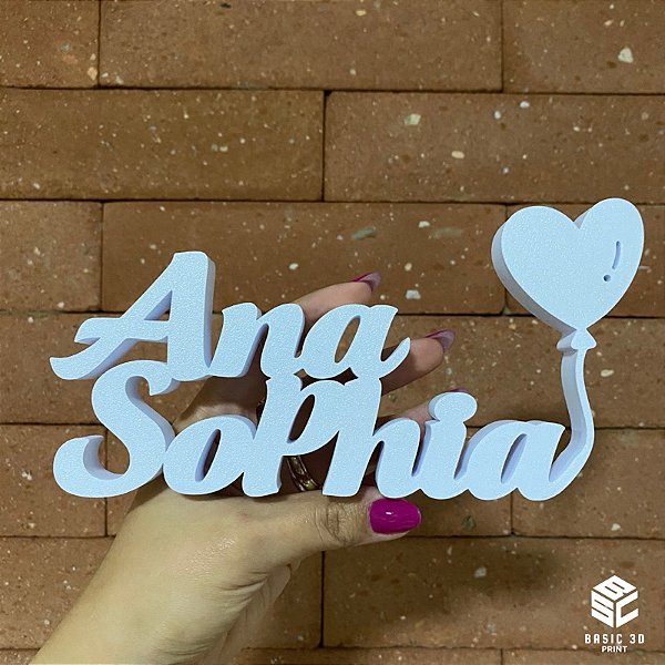 Letreiro Decorativo Infantil 20cm Nome Personalizado Bebê Impressão 3D Nomes de bebês e filhos