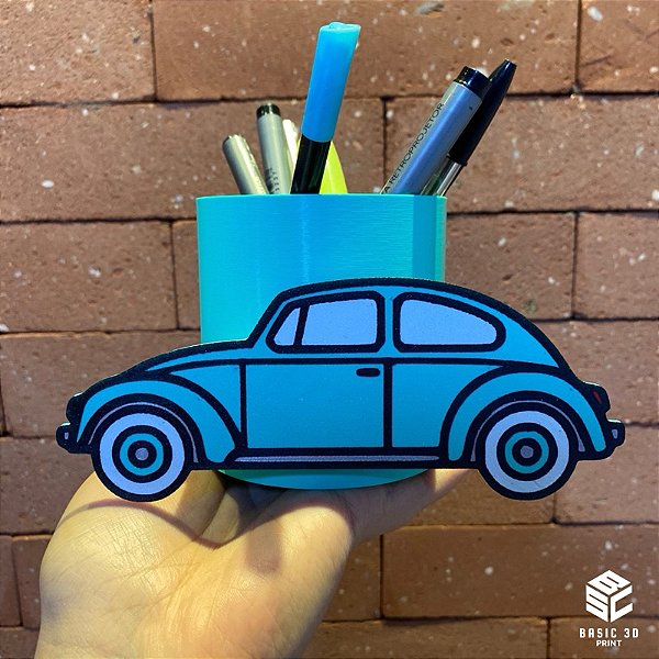 Porta objeto e canetas tema Fusca Carro Fã