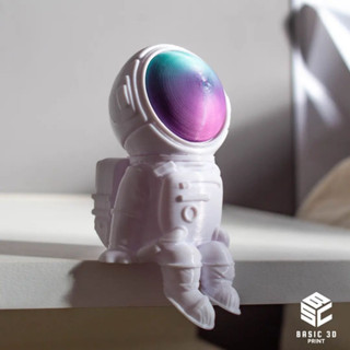 Mini astronauta sentado 3D Decoração Boneco Brinquedo Espaço Escultura de mesa