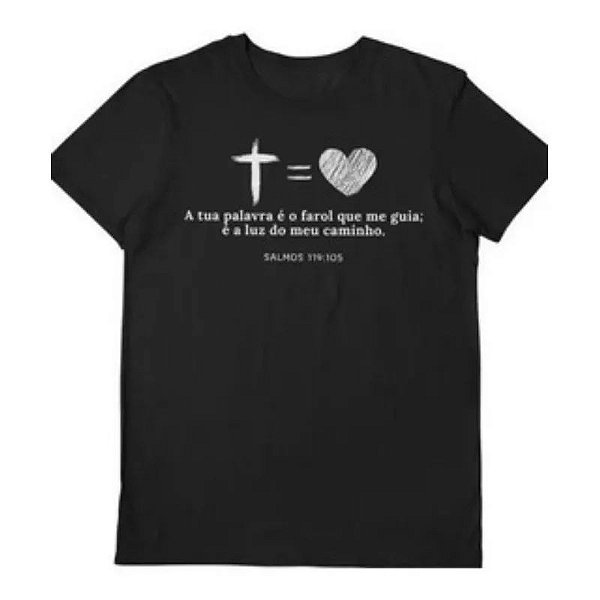 Baby Look Salmo 119 - Camiseta Feminina Algodão T-shirt Frases Cristã Evangélica Cruz Coração