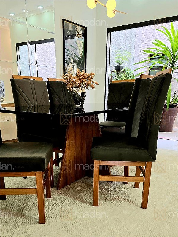 MESA AVULSA 160X090 CANELA VIDRO PRETO