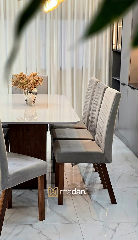 MESA MARK AVULSA 180x090 CANELA VIDRO OFF WHITE