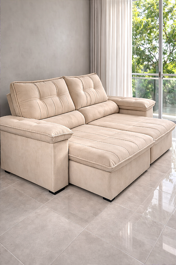 Sofá Havana 2,90m Creme Palha