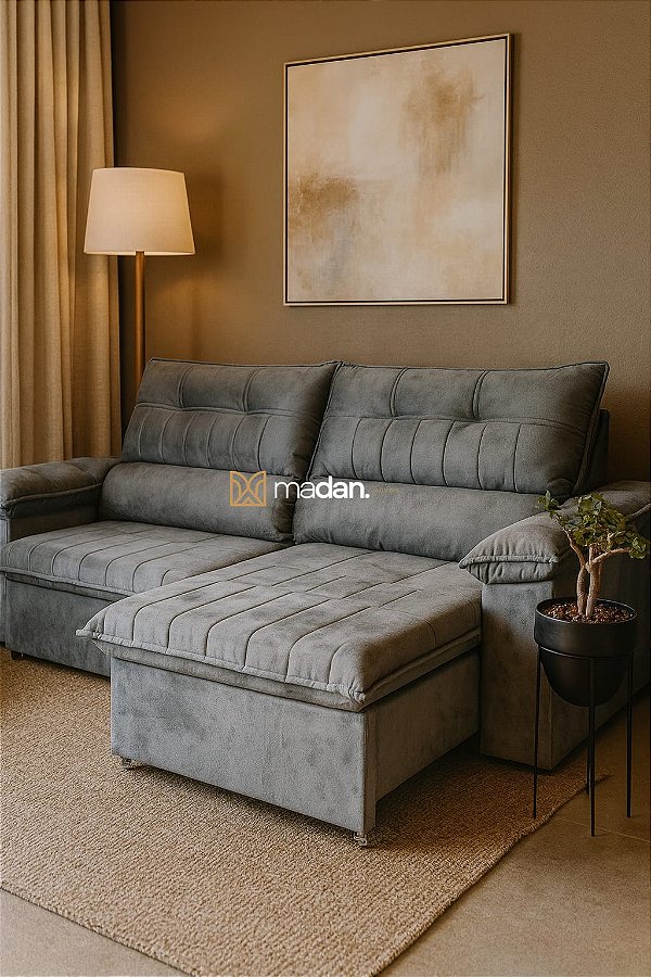 Sofá Havana 2,50m Cinza